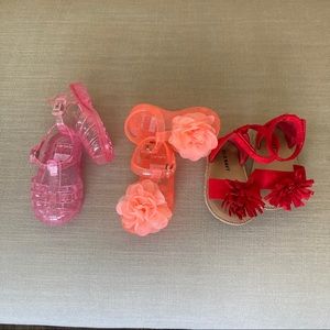 3 pairs baby sandals size 9 months